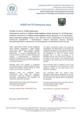 Atest PZH - ProBio ASekuracja