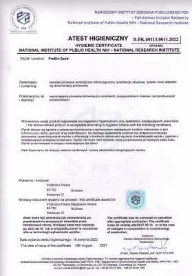 Atest PZH - ProBio SANIT