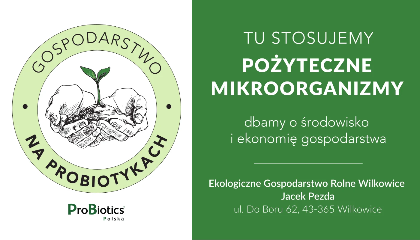 Tablica — Ekologiczne Gospodarstwo Rolne Wilkowice — Jacek Pezda